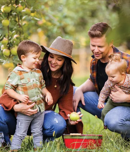 Family Picking Apples