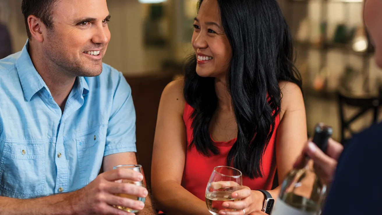 Couple at wine tasting